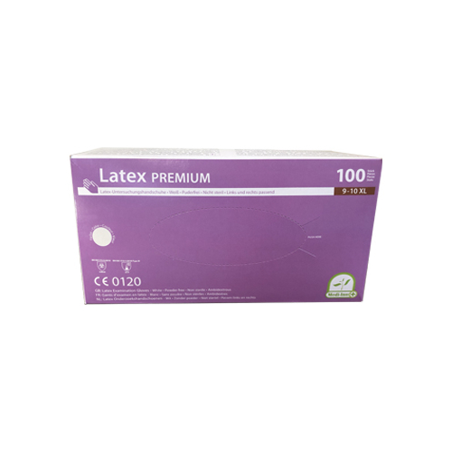 Latex premium egyszer használatos gumikesztyű XL, 1 doboz/100 db