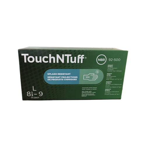 TouchNTuff egyszer használatos nitril gumikesztyű 92-500, 100 db/doboz, L