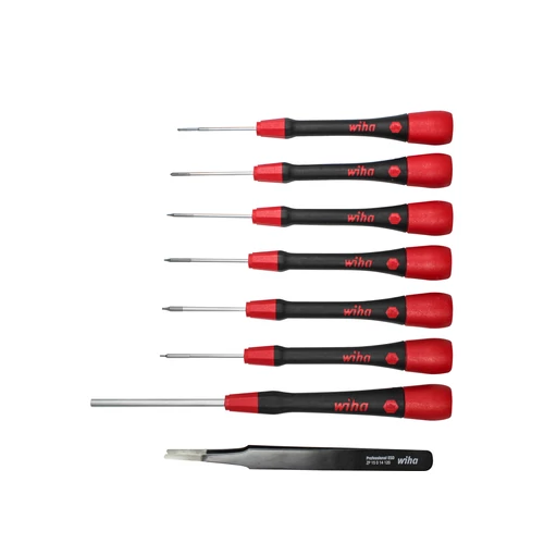 Wiha PicoFinish® műszeréz csavarhúzó készlet vegyes 8 részes, csipesszel iPhone®/Apple® készülékekhez (42995)