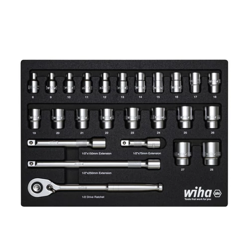 Wiha Racsnis kulcskészlet 1/2"  26 részes, habbetéttel (44740)