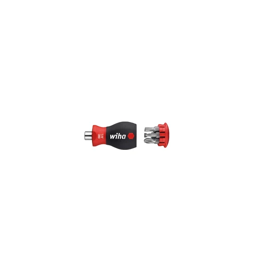 Wiha Csavarhúzó bittárral mágneses lapos, Pozidriv 6 bittel, Stubby, 1/4" (10382)