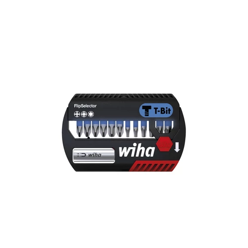 Wiha FlipSelector T-bit 25 mm bitkészlet Phillips, Pozidriv, TORX® 14 részes 1/4" C6,3 (41824)