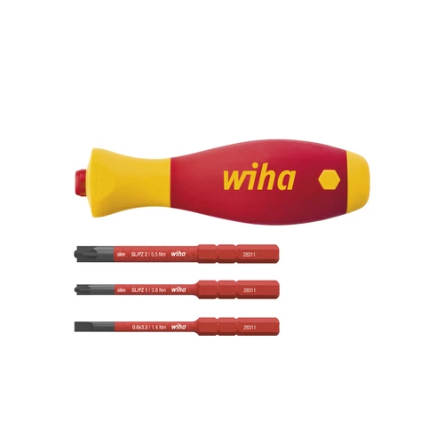 Wiha Csavarhúzó SoftFinish slimVario® electric bittartó-készlettel 4 részes, slimBitekkel (43449)