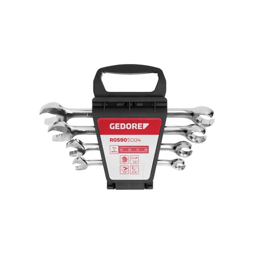 Gedore Kombinált racsnis villáskulcs készlet 10-19 mm, 4 darabos, tartóban