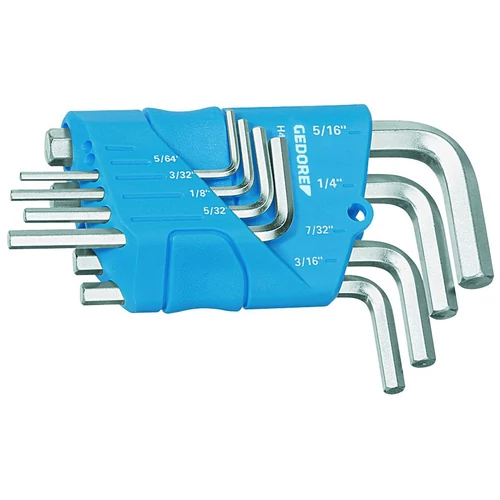 Gedore hajlított imbuszkulcs készlet, műanyag tartó, 8 részes, 5/64