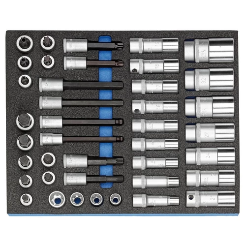 Gedore Dugókulcs készlet 1/2", 40 részes, CT2-D19L, szerszámtartó szivacsban