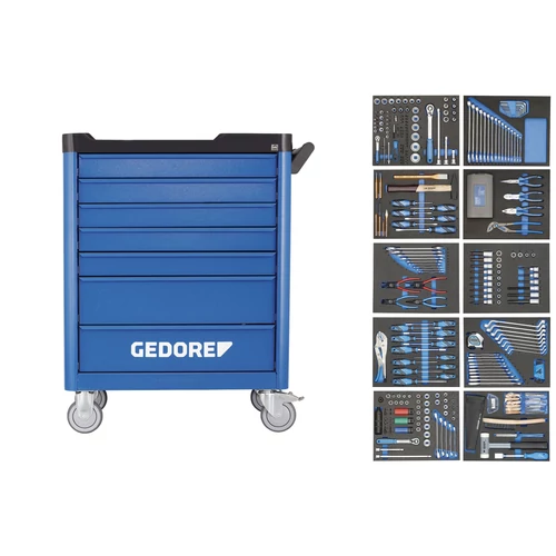 Gedore WHL-L7 Műhelykocsi smartline 308 részes szerszámkészlettel