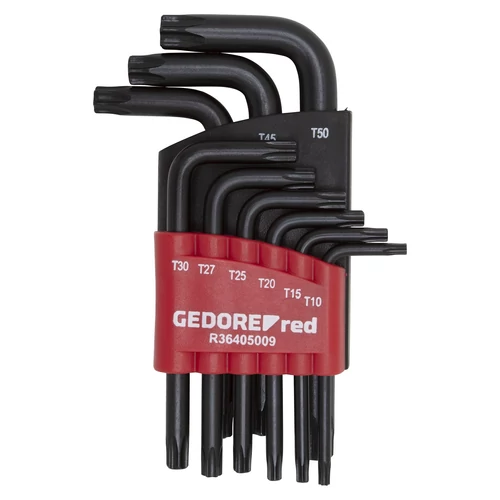 Gedore Torx imbuszkulcs készlet, rövid, TX T10-50, 9 részes